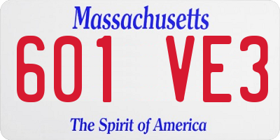 MA license plate 601VE3