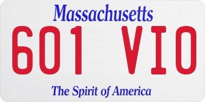 MA license plate 601VI0