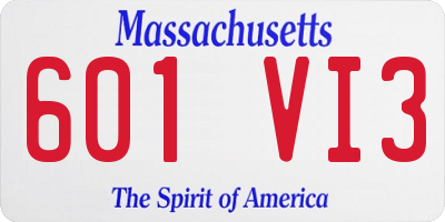 MA license plate 601VI3