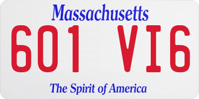 MA license plate 601VI6