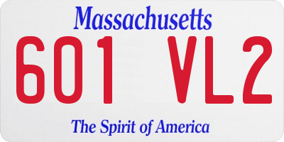 MA license plate 601VL2