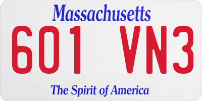 MA license plate 601VN3