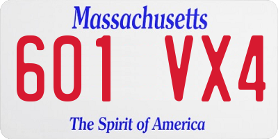 MA license plate 601VX4