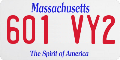 MA license plate 601VY2