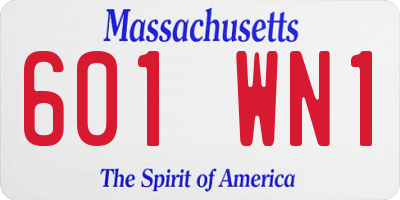 MA license plate 601WN1