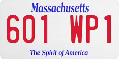 MA license plate 601WP1