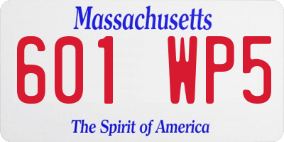 MA license plate 601WP5