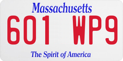 MA license plate 601WP9