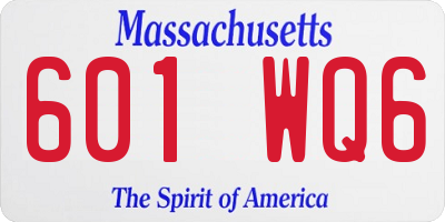 MA license plate 601WQ6