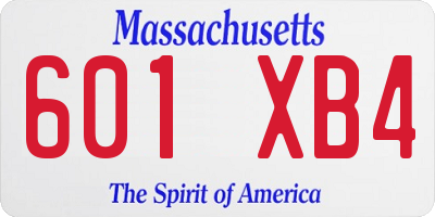 MA license plate 601XB4