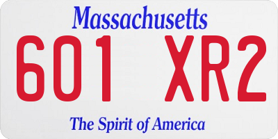 MA license plate 601XR2