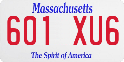 MA license plate 601XU6