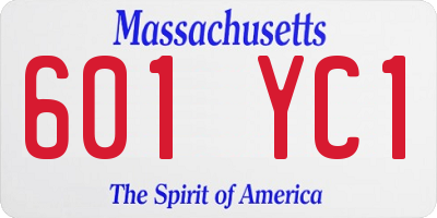 MA license plate 601YC1