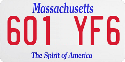 MA license plate 601YF6