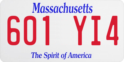 MA license plate 601YI4