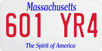 MA license plate 601YR4