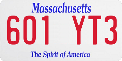 MA license plate 601YT3