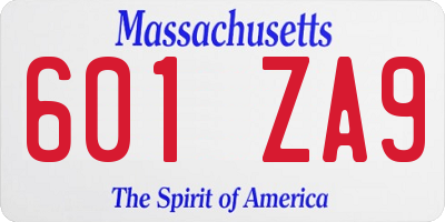 MA license plate 601ZA9
