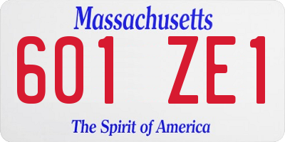 MA license plate 601ZE1