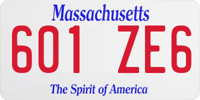 MA license plate 601ZE6
