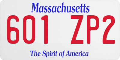 MA license plate 601ZP2