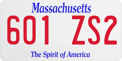 MA license plate 601ZS2