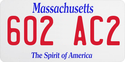 MA license plate 602AC2