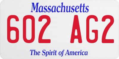 MA license plate 602AG2