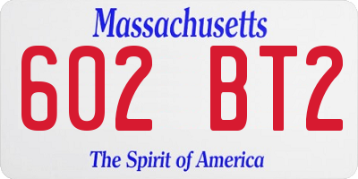 MA license plate 602BT2