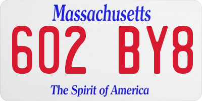 MA license plate 602BY8