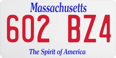 MA license plate 602BZ4