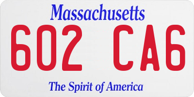 MA license plate 602CA6