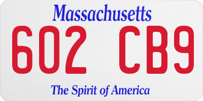 MA license plate 602CB9