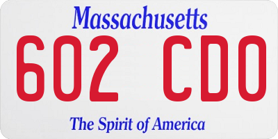 MA license plate 602CD0