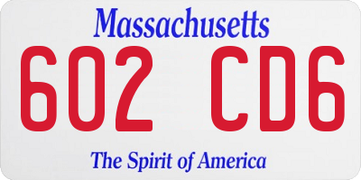 MA license plate 602CD6