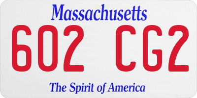 MA license plate 602CG2