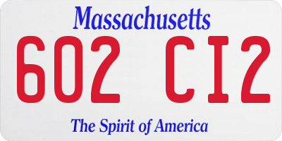 MA license plate 602CI2
