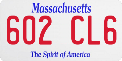 MA license plate 602CL6