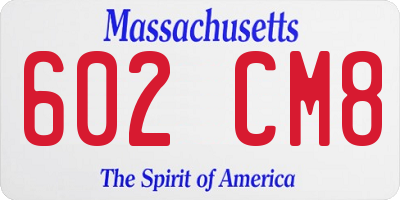 MA license plate 602CM8