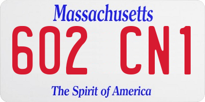 MA license plate 602CN1