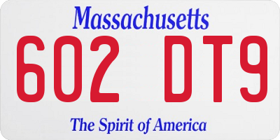 MA license plate 602DT9