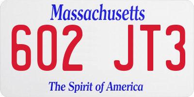 MA license plate 602JT3