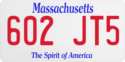 MA license plate 602JT5