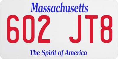 MA license plate 602JT8