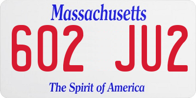MA license plate 602JU2