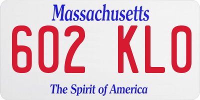 MA license plate 602KL0