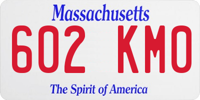 MA license plate 602KM0
