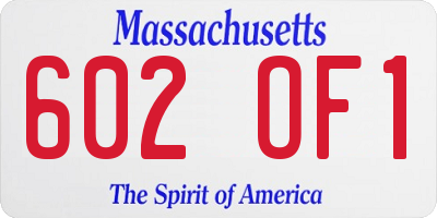MA license plate 602OF1