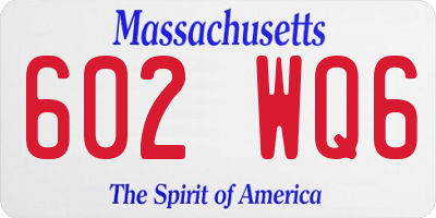 MA license plate 602WQ6