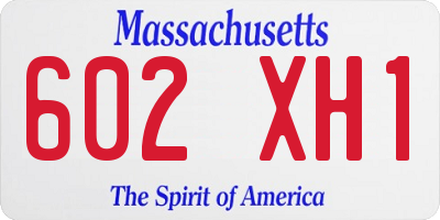 MA license plate 602XH1